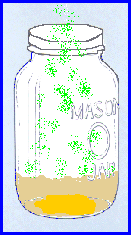 Jar with pepper and herbs